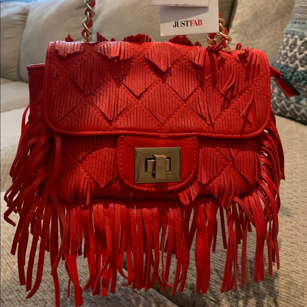 Red Fringe Purse JUSTFAB